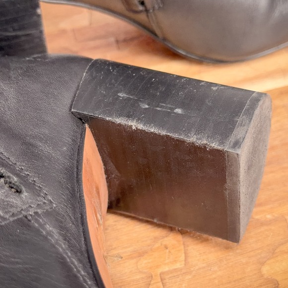 Madewell Fiona Black Leather Heel Pointed Toe Boot Side Zip MA452 Women Size 8 - Picture 6 of 8